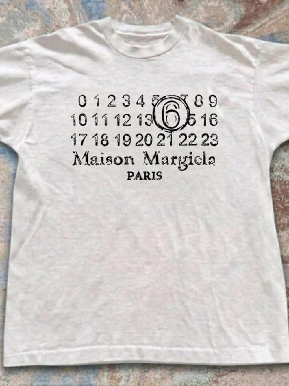 Gildan Heavy Cotton Maison Margiela 0-23 Number Graphic T-Shirt White